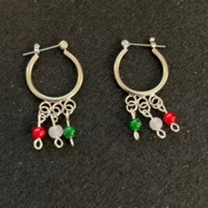Silver Tone Women's Christmas Dangling Earrings